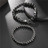 Bracelet Black Matte Copper Inlaid With Zircon Geometric Handmade Unisex