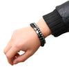 Bracelet Black Matte Copper Inlaid With Zircon Geometric Handmade Unisex