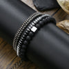 Bracelet Black Matte Copper Inlaid With Zircon Geometric Handmade Unisex