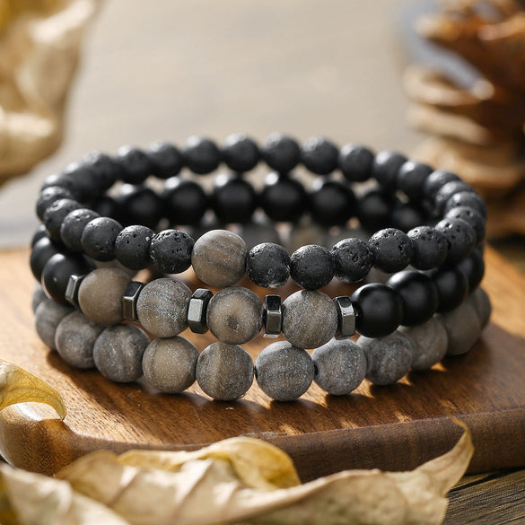 Bracelet Black Matte Copper Inlaid With Zircon Geometric Handmade Unisex