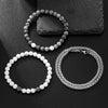 Bracelet Black Matte Copper Inlaid With Zircon Geometric Handmade Unisex