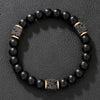 Bracelet Black Matte Volcanic Stone Geometric Handmade Unisex