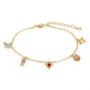 Bracelet Brass Copper Inlaid Zircon Animal Zodiac Style Real Gold Plated Jewelry For Women