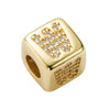 Bracelet Brass Letter Zircon Inlaid Women's