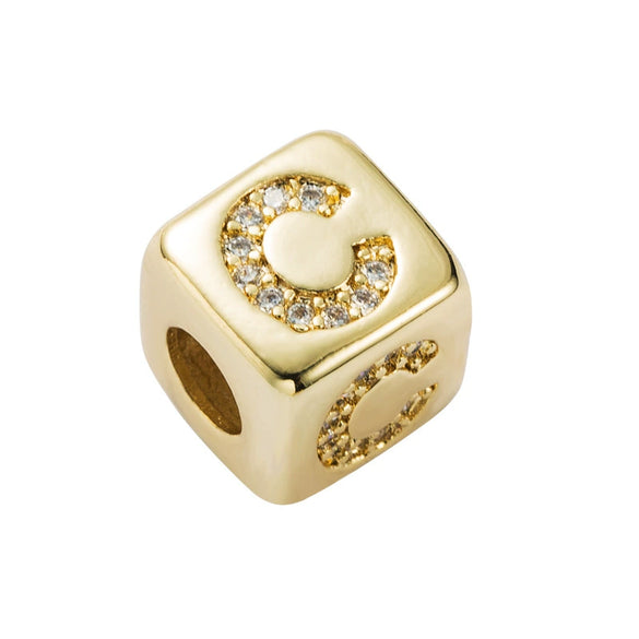 Bracelet Brass Letter Zircon Inlaid Women's