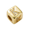 Bracelet Brass Letter Zircon Inlaid Women's