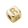 Bracelet Brass Letter Zircon Inlaid Women's