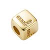 Bracelet Brass Letter Zircon Inlaid Women's