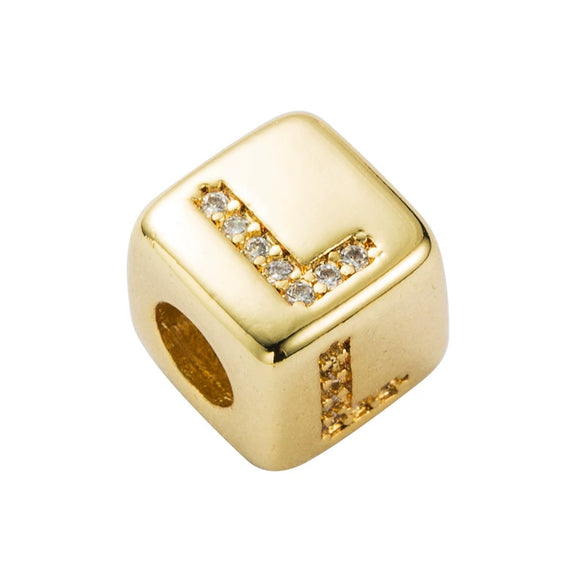 Bracelet Brass Letter Zircon Inlaid Women's