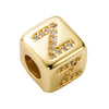 Bracelet Brass Letter Zircon Inlaid Women's