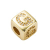 Bracelet Brass Letter Zircon Inlaid Women's