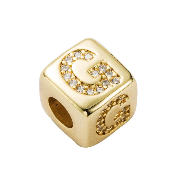 Bracelet Brass Letter Zircon Inlaid Women's