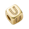 Bracelet Brass Letter Zircon Inlaid Women's