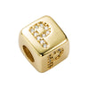 Bracelet Brass Letter Zircon Inlaid Women's