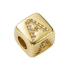 Bracelet Brass Letter Zircon Inlaid Women's