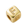 Bracelet Brass Letter Zircon Inlaid Women's
