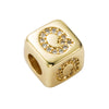 Bracelet Brass Letter Zircon Inlaid Women's