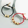 Bracelet Brass Letter Zircon Inlaid Women's