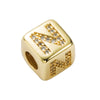 Bracelet Brass Letter Zircon Inlaid Women's