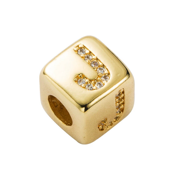 Bracelet Brass Letter Zircon Inlaid Women's