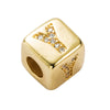 Bracelet Brass Letter Zircon Inlaid Women's