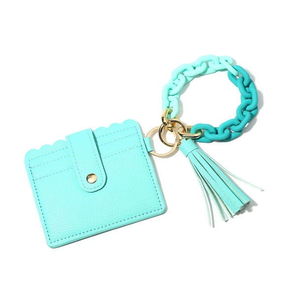 Bracelet Card Holder Key Chain Silicone Acrylic Geometric Handmade