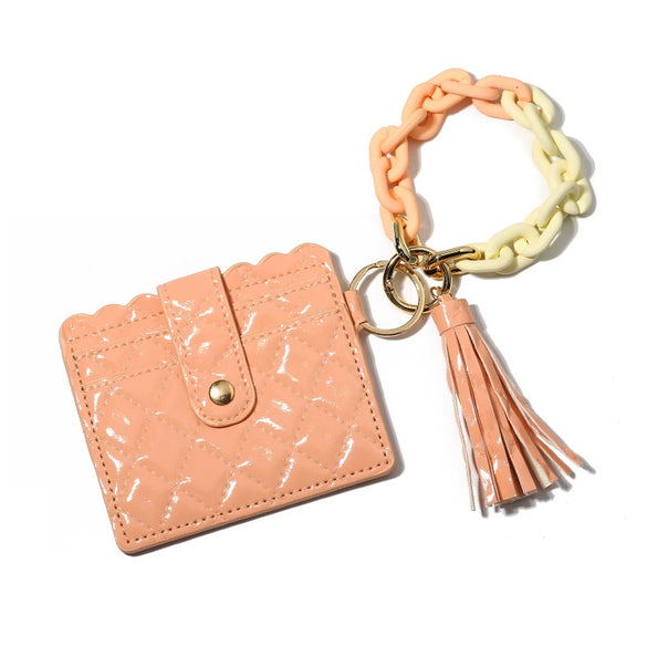 Bracelet Card Holder Key Chain Silicone Acrylic Geometric Handmade