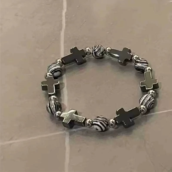 Bracelet Cat's Eye Geometric Cross Handmade Unisex