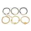 Bracelet Ccb Rice Beads Crystal Imitation Pearl Alloy Iron Chain Geometric Electroplating