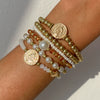 Bracelet Ccb Rice Beads Crystal Imitation Pearl Alloy Iron Chain Geometric Electroplating