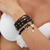 Bracelet Ccb Rice Beads Crystal Imitation Pearl Alloy Iron Chain Geometric Electroplating