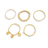 Bracelet Ccb Rice Beads Imitation Pearls Alloy Retro Geometric Star Electroplating Women's