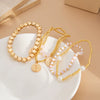 Bracelet Ccb Rice Beads Imitation Pearls Alloy Retro Geometric Star Electroplating Women's