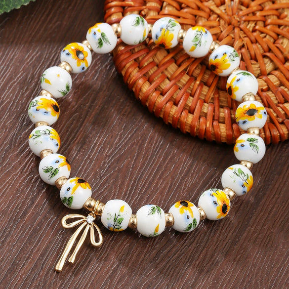 Bracelet Ceramic Copper Geometric Handmade