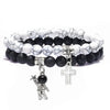 Bracelet Cinnabar Volcanic Stone Cross Pendant Handmade Trendy Unisex
