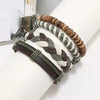 Bracelet Coconut Shell Leather Geometric Hand Knitted Multilayer Hemp Rope Woven Coil Vintage Unisex