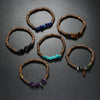 Bracelet Coconut Shell Turquoise Geometric Retro Handmade Unisex