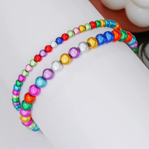 Bracelet Colorful Beads Geometric Handmade