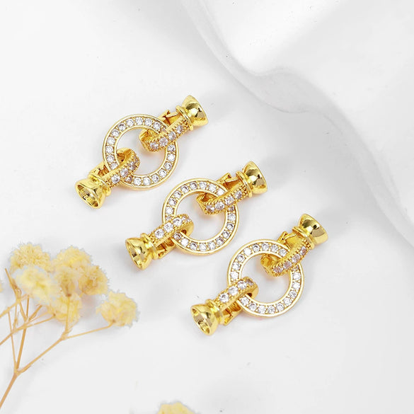 Bracelet Connection Buckle Accessories Copper Geometric Electroplated Inlaid Zircon