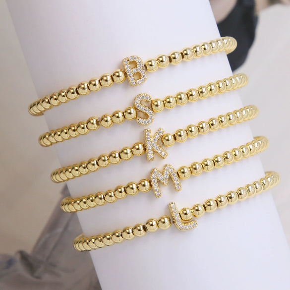 Bracelet Copper Electroplated With Letters Numbers Text