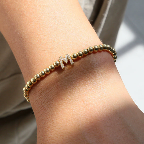 Bracelet Copper Electroplated With Letters Numbers Text