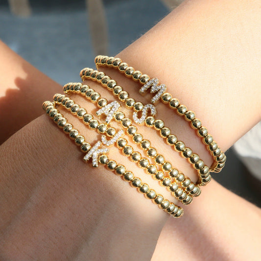 Bracelet Copper Electroplated With Letters Numbers Text