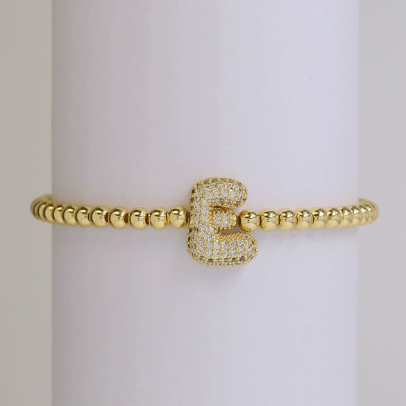 Bracelet Copper Electroplating Letters Numbers Text Beaded Rope Women's