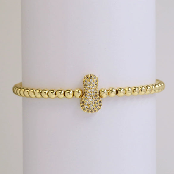 Bracelet Copper Electroplating Letters Numbers Text Beaded Rope Women's