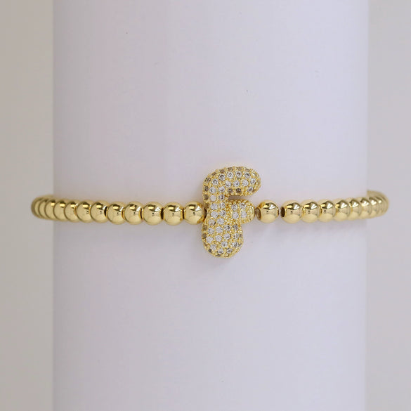 Bracelet Copper Electroplating Letters Numbers Text Beaded Rope Women's