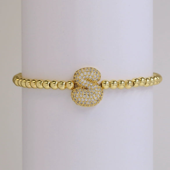 Bracelet Copper Electroplating Letters Numbers Text Beaded Rope Women's