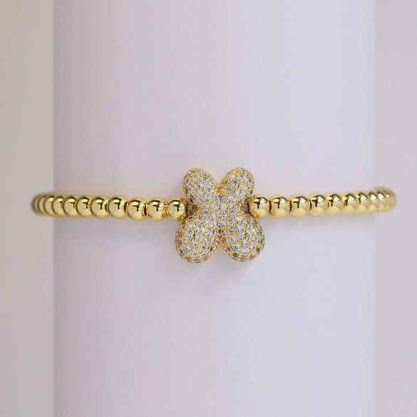 Bracelet Copper Electroplating Letters Numbers Text Beaded Rope Women's