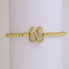 Bracelet Copper Electroplating Letters Numbers Text Beaded Rope Women's