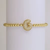 Bracelet Copper Electroplating Letters Numbers Text Beaded Rope Women's