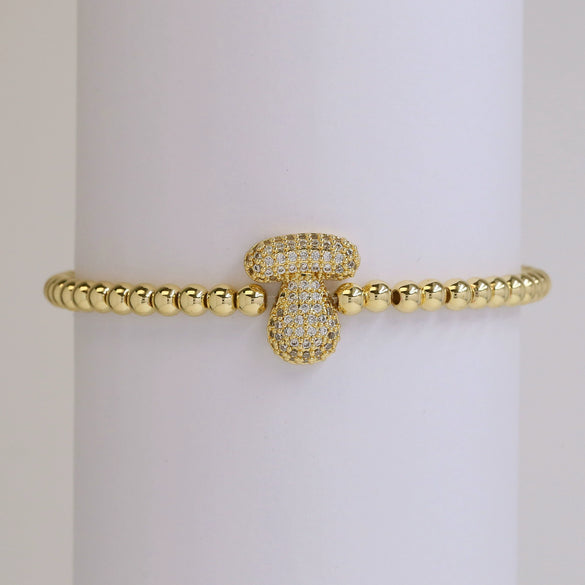 Bracelet Copper Electroplating Letters Numbers Text Beaded Rope Women's